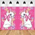 120x80cm Disney Marie Aristocats Backdrop Marie Cat Baby Shower Girl Birthday Party Vinyl Photography Background Photo Wall. 
