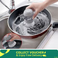 Kitchen Soap Dispensing Brush - Efficient Dish Cleaning Tool. 