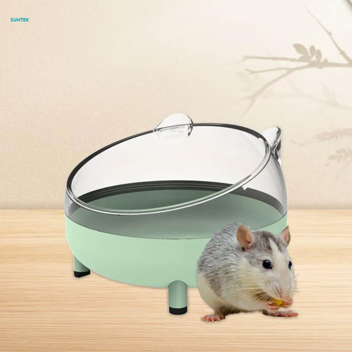 Image showcasing Small Animal Bath House Shower Hamster Sand Bath Box Hamster Bathroom ...