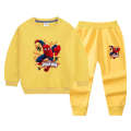 Spider Man clothing children's pure cotton hoodie set boys' autumn handsome long sleeved top and pants two piece set.
