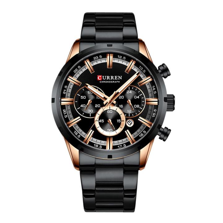 Curren%208355%20Black%20Stainless%20Steel%20Chronograph%20Watch%20For%20Men%20-%20Rosegold%20&%20Black%20-%20Watch%20-%20Image%203