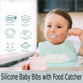 Silicone Baby Bibs with Food Catcher. 