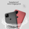 Tokifu For Google Pixel 4A 4G Case Matte Simple Solid Color Soft Silicone TPU Case Cover+Lanyard.