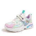 Girls' sneakers 2023 spring and autumn new mesh breathable and versatile solid sole dad shoes for medium and large children. 