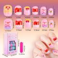 24Pcs/120pcs Set Cartoon Style Kids Nails Detachable Press On Nails Full Cover Press Stick On Nails Children Decoratio. 