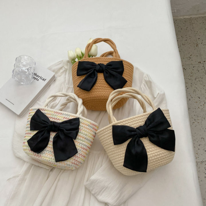rass woen bag for women 2023 new Insta ersatile retro countride rattan woen buet bag beach woen portable small bag
