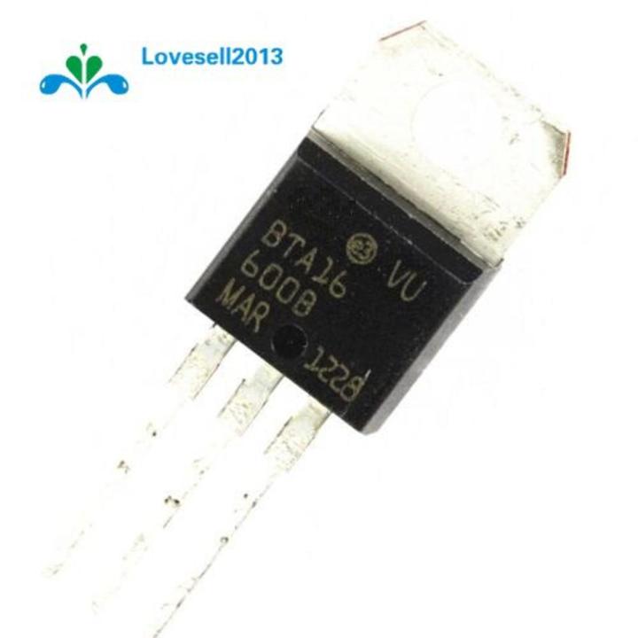 50 PCS BTA16-600B Triac – TO-220, 16A 600V, New