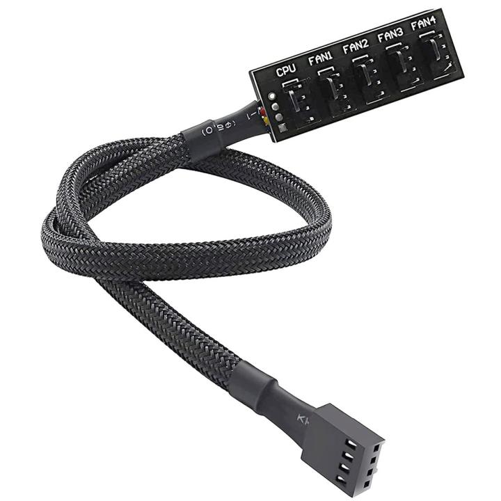 Fan Hub Distributor 4-Pin 1 to 5 PC CPU Heatsink Box Fan Distributor Hub Adapter Cable for Computer Cooler