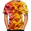 Funny popcorn T-shirts food 3D print streetwear men women casual fashion oversized short sleeve t shirt kids tees tops clothing.