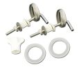 2Pcs Toilet Seat Fix Fitting Stainless Steel Back to Wall Replacement Hinges Set.