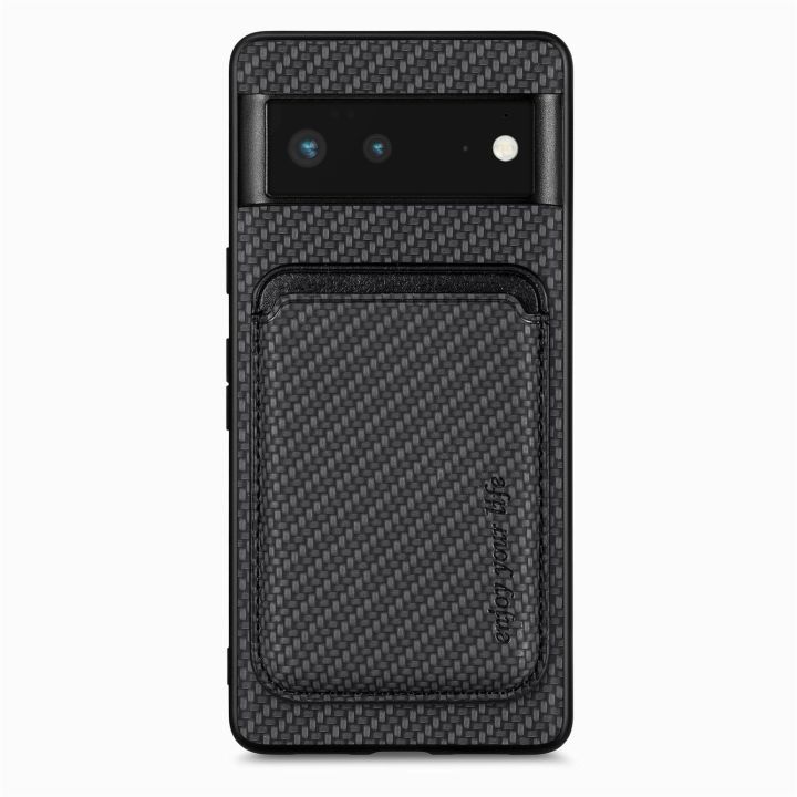 For Google Pixel 6/pixel 7/pixel 7 pro Carbon Fiber Leather Card Magsafe Phone Case