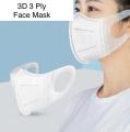 Disposable Mask 3D 3 ply Non Woven Face Mask Respirator 5 pcs.