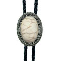 Cross border spot agate gemstone bolo tie United States tie shirt chain bolo collar cord leather rope necklace. 