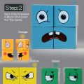 Kids Face Change Cube Game Montessori Expression Puzzle Building Blocks Toys Early Learning Educational Match Toy for Children. 