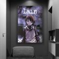 Serial Experiments Lain Anime Movie Sticky Posters Fancy Wall Sticker for Living Room Bar Decoration Vintage Decorative Painting.