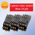 3 Pieces Power Relay Socket Base Holder 14 pin. 