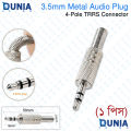 3.5mm Metal Audio Plug 4-Pole TRRS Connector Solder Repair Kit.