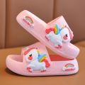 Summer Kids Home Shoes Flip Flops Baby Girls Slippers for Children Cartoon Unicorn Bathroom Antislip Thick Sole Slides 2-8 Years. 