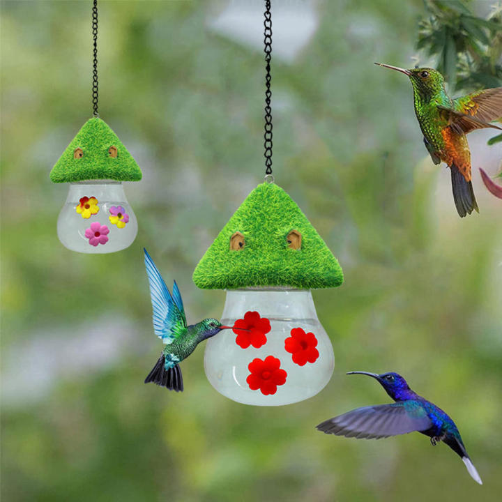 Green Hummingbird Feeder Good Quality Resin Leak-Proof Hummingbirds Feeders Outdoors Feeder for Garden Bird