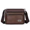 PU horizontal men's shoulder bag, crossbody business commuter men's bag, autumn new casual men's work bag.