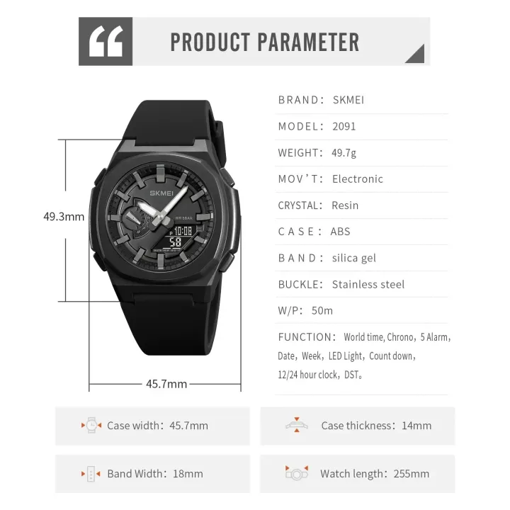 SKMEI%202091%20Sport%20Watches%20Waterproof%20Men%20Countdown%20Chrono%20Wriswatch%205%20Alarms%20Date%20Clock%20reloj%20hombre%20with%20Japan%20Digital%20Movement%20-%20Image%206