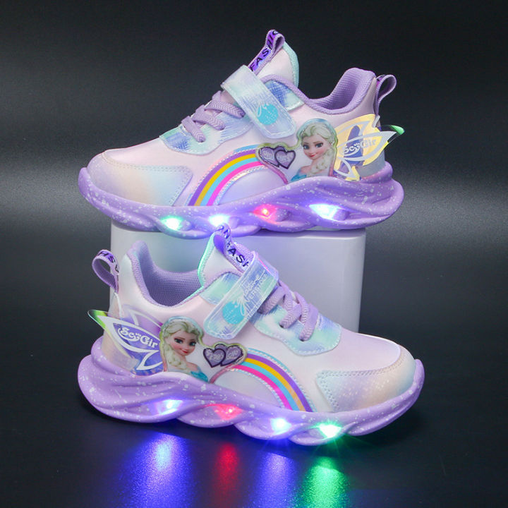Disney%20Girls'%20Casual%20Shoes%20Led%20Lights%20Mesh%20Breathable%20Children's%20Sports%20Princess%20Elsa%20Pink%20Purple%20Shoes%20Sneakers%20Size%2022-37%20-%20Image%205