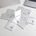 Square Folding Aluminum Mirror Mini Compact Pocket Mirror Makeup Hand Standing Portable Small Mirror Foldable Cosmetics Tool MIRRORRR. 