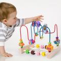 Baby Montessori Early Learning Educational Math Toys Wooden Circles Bead Wire Maze Abacus Puzzle Toys For Kids Boy Girl Gift SnowWhite.