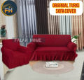 Sofa Cover  2 + 1 = 3Seater Stitched Spandex Fabric (Customize Design) - sofa cover marron. 