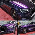 50*200/300cm Highest Quality Glossy Metallic Midnight Purple Wrapping Film Vinyl Wrap Vehicle Car Sticker Foil with Bubble Free. 