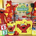 Omilut Sesame Street Party Decor Sesame Street Elmo Birthday Party Disposable Tableware Set Baby Shower 1th Birthday Party Suppl. 