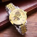 Baino BYINO new fashion men's watch multi-functional waterproof luminous mechanical watch hollow visual diamond watch. 