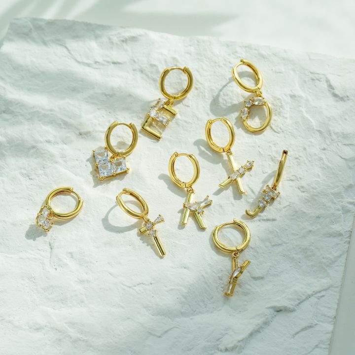 A-Z Initial Charm Dangle Beads In Golden Heart For Bracelets