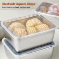 Stainless Steel Fresh-keeping Box With Lid Fresh Food Sealing Container Kitchen Vegetable & Fruit Storage Box Student Bento Box Picnic Camping Organizer Accessories. 