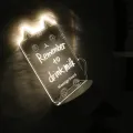 3D LED Note Board USB Message Board with Pen Creative Valentine's Day Acrylic Lamp Night Lights Gifts Bedroom Desk Lamp Romantic Occasion Festive Room Decoration. 