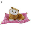 【Yurui】cute cat kitten sound plush doll with sleeping home decor.
