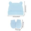 Custom Name Newborn Baby Cotton Beanies Hospital Hat and Mittens Set Solid Candy Color Stretchy Infant Warm Cap Gloves 0-1 Years.