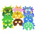 11pcs/set Dinosaur Party Masks Elastic Felt Child Maques Foam Dragon Face Mask for Kids Themed Masquerade Halloween Party Gift. 