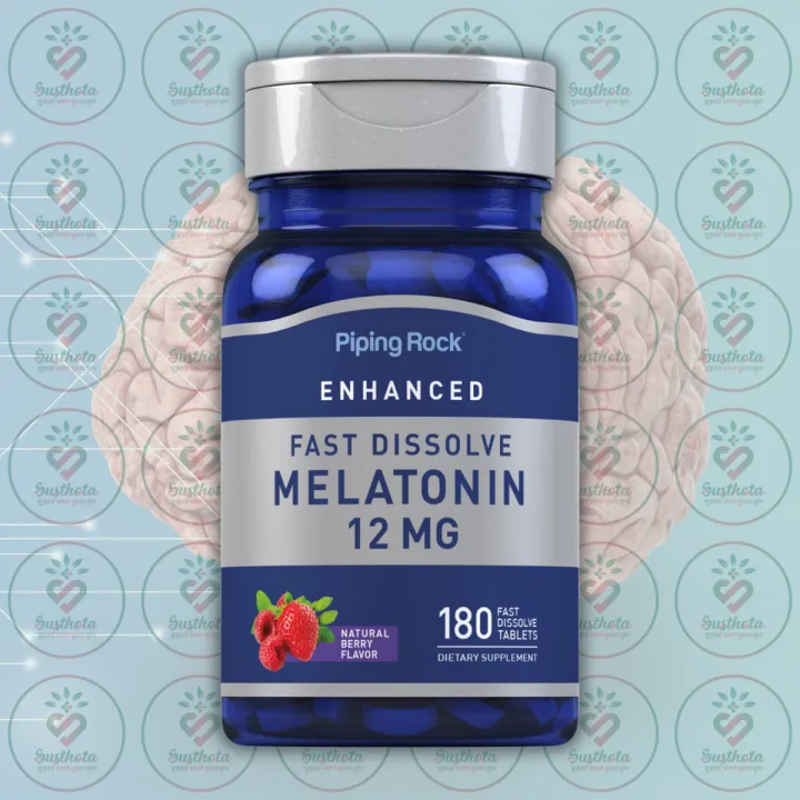 Piping Rock Enhanced Melatonin – 12 mg – 180 Fast Dissolve Tablets ...