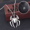 Lovely 4x3cm Spider Pendant Chain Necklace Silver Tone Spiderman For Men.