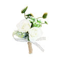 shenggao 1Pcs Bridal Artificial Rose Boutonniere Corsage Wedding Flowers Bouquet Groom Man Suit Party Decoration.