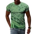 O-neck Casual Top 3D Printing Electronic C Men's T-shirt Summer Creative Breathable Fitness Street Oversized T-shirt. 