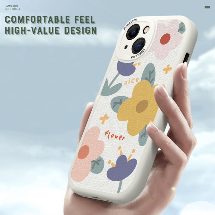 Hontinga%20for%20iPhone%2014%20Pro%20Max%20Back%20Cover%20PU%20Leather%20Beautiful%20Flowers%20Print%20Case%20Soft%20Silicone%20Edge%20Phone%20Cases%20-%20Image%206