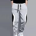 Color Matching Men Pants Drawstring Casual Ankle Banded Fall Trousers for Work. 