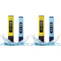 2X Water Quality Test Meter,Ph Meter Tds Meter 2 In 1 Kit with 0-14.00Ph and 0-9990 Ppm Measure Range for Hydroponics. 