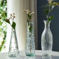 Creative Simple Vintage Embossed Vase Glass Creaft Embossed Printing Transparent Hydroponics Vase DIY Mini Glass Vase Flower Arrangement.