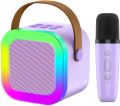 K12 Kids Karaoke Microphone Speaker Machine Bluetooth-Compatible Wireless Karaoke Mic Speaker with RGB LED Light. 