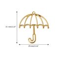 5Pcs Gold Umbrella Resin Frame Open Bezels Setting Blank Pendant Jewelry Making. 