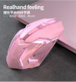 Cross border wholesale G304 Pink Wireless Mouse Rechargeable Mouse Mechanical E-sports Game RGB Mouse 2.4G Mouse. 