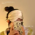 Fatigue nap time no restraint for girls blackout abstinence sleep ice sensation relief silk eye mask apricot color. 